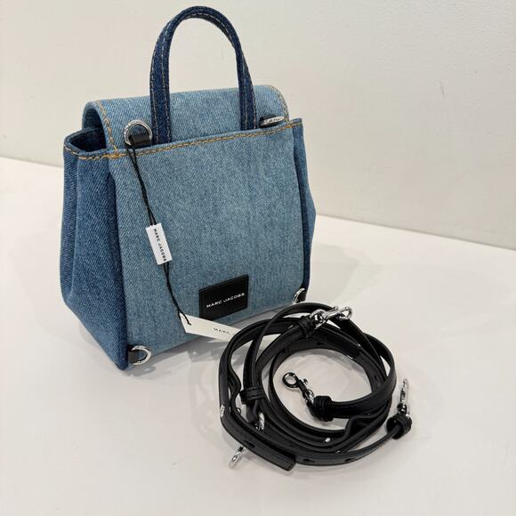 Last 1‼️Marc Jacobs Turnlock Medium Backpack 4P5HBP006H02 DENIM $350 - Picture 16 of 16